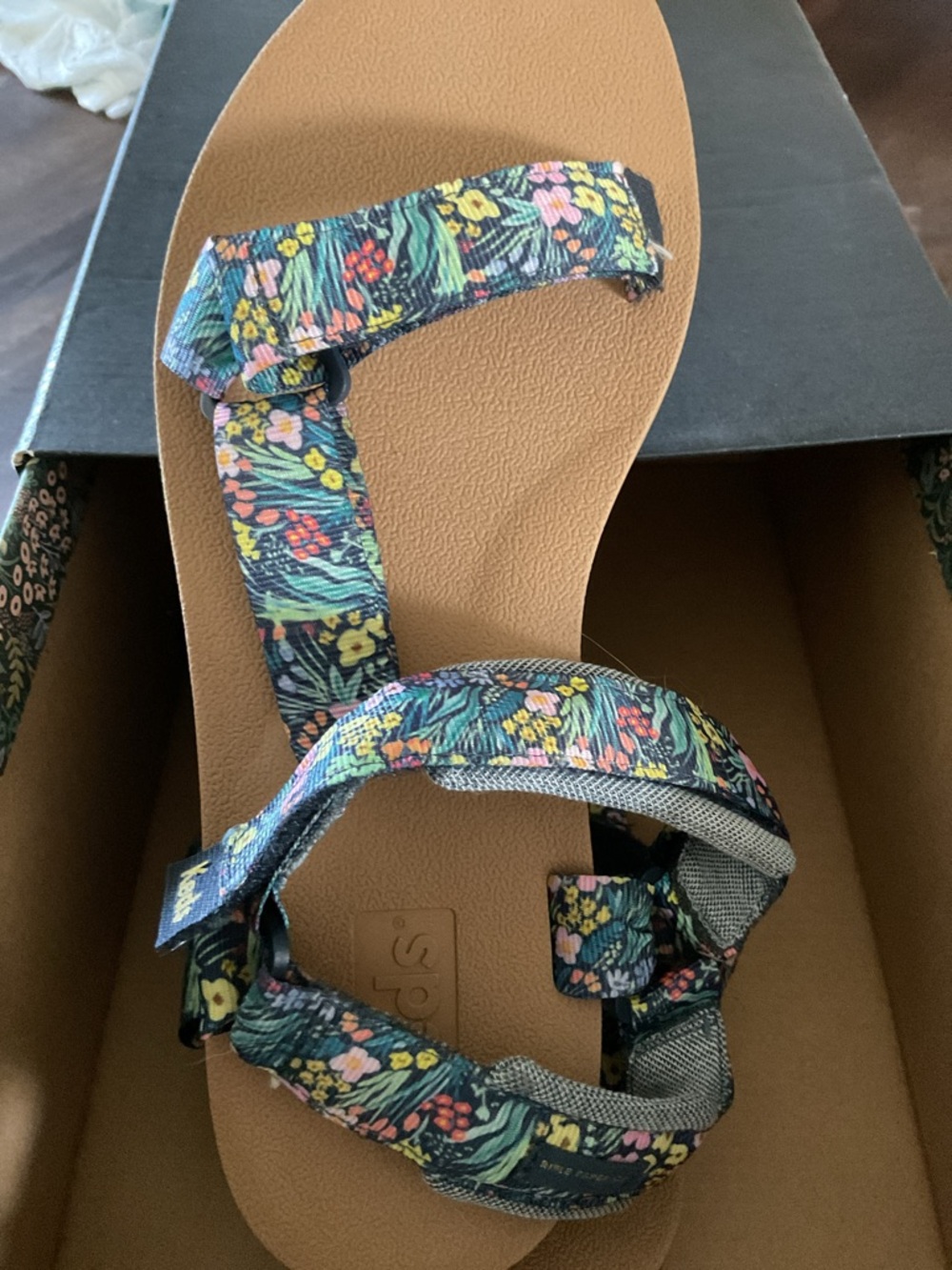 Keds Trio RPC Lea Navy Sandal with Box with Floral Pattern - Picture 6 of 6